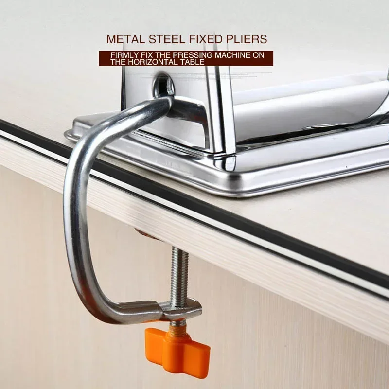 Picture 3: Small Household Pasta Machine Two Knives Multi-Kinetic Energy Manual Noodle Machine Stainless Steel Household Kitchen Tools