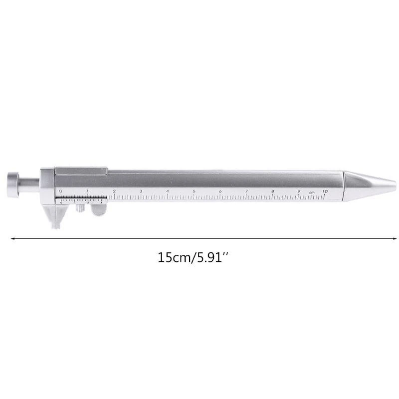 F92B Plastic Bolígrafo Pen Vernier Caliper Regla Multifunción 2in1 Reglas bolígrafos gel