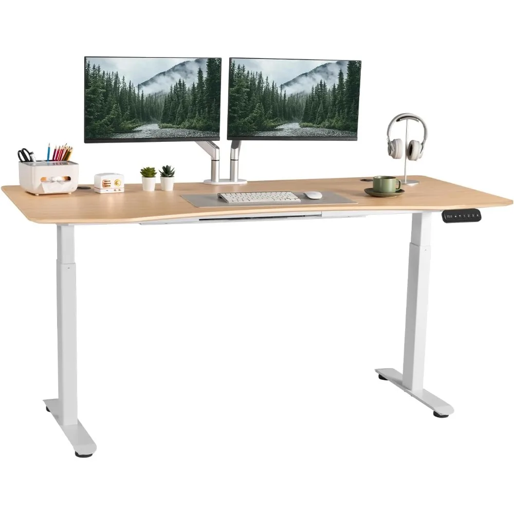 

Standing Desk 71" x 32" Inches Dual-Motor Height Adjustable Desk Electric Sit Stand Desk Home Office Desks Whole Piece Desks