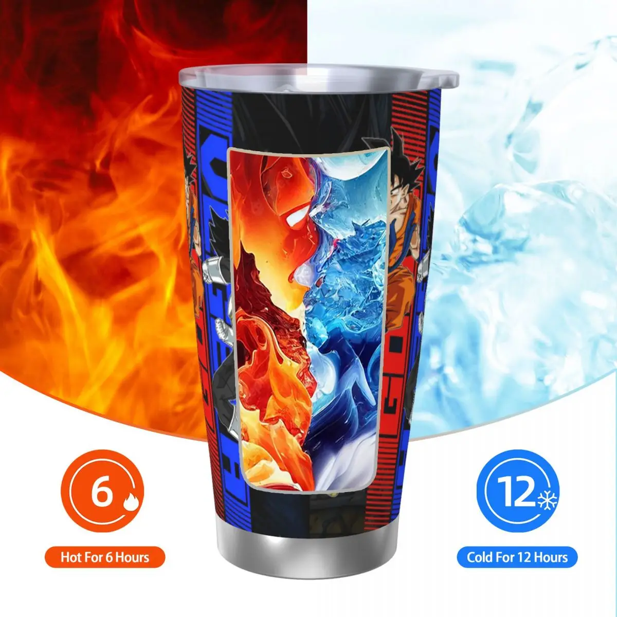 Dragon Ball ญี่ปุ่น Anime Tumbler สูญญากาศฉนวนความร้อนถ้วยกระติกน้ําสูญญากาศท่องเที่ยวกลางแจ้งแก้วรั่วไหล,20oz