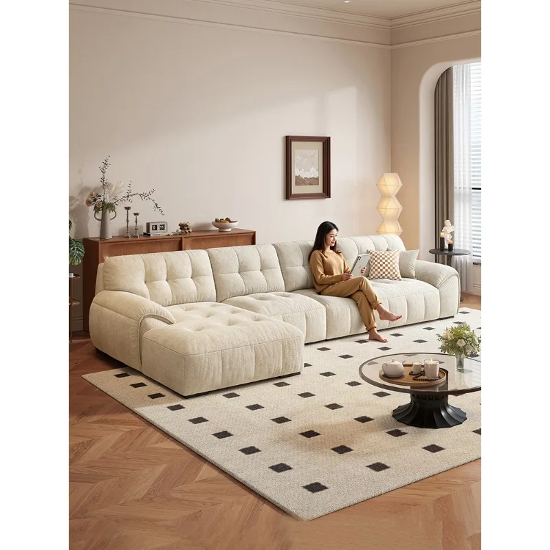 Cream Blizzard Neil Corner L-shaped Princess Living Room Sofa