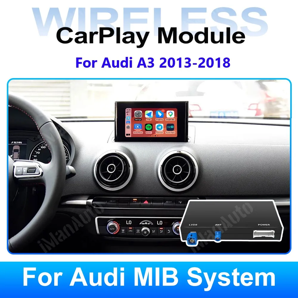 Wireless CarPlay Android Auto Upgrade Box For Audi A3 8V Q2 2013-2018 MIB MIB2 System MirrorLink AirPlay Bluetooth Navigatio