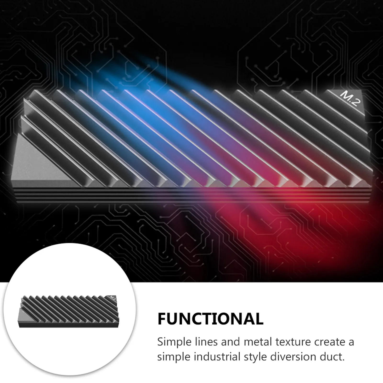 

Aluminum SSD Heat Sink Slope Texture Cooler for M.2 2280 Solid State Drive High Thermal Conductivity Silicone Pad SSD Cooler Fin