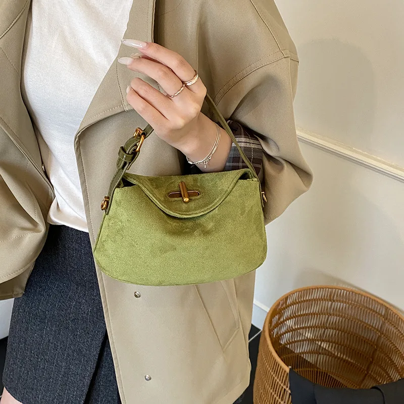 

New Women's Suede Handbag - Niche Design, Retro Style, High-End, Fashionable & Versatile Shoulder Crossbody