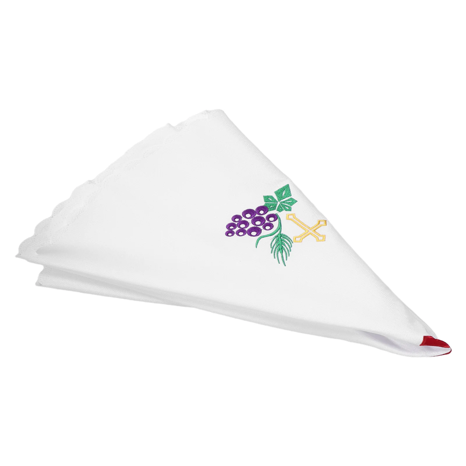 

Holy Communion Table Cover Round White Polyester Cloth Embroidered Dustproof Wrinkle Resistant For Church Baptism Altar