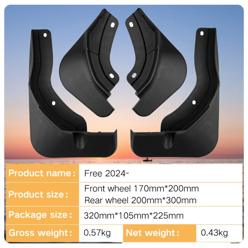 Mudflaps Fender for Voyah Free 2024,2025 Mud Flaps, Splash Guards, Front Rear Wheels Fender, Car Accessories,4Pcs