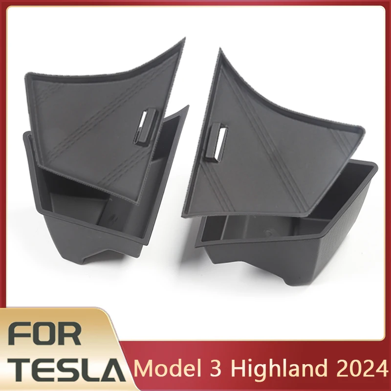 

Trunk Storage Box for Tesla Model 3 Highland 2024 Accessories Rear Trunk Left Side Right Side Storage Box with Cover Waterproof