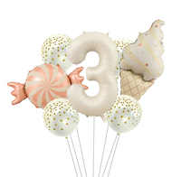 32 Inch Milk White Matte Candy Ice Cream Aluminum Film Digital Balloon Set Happy Birthday Party Decoration Kids Background Decor