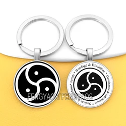 Bdsm Triskelion Keyrings for Door Black Color Fifty Shades of Grey Keychains Glass Dome with Photos Jewelry