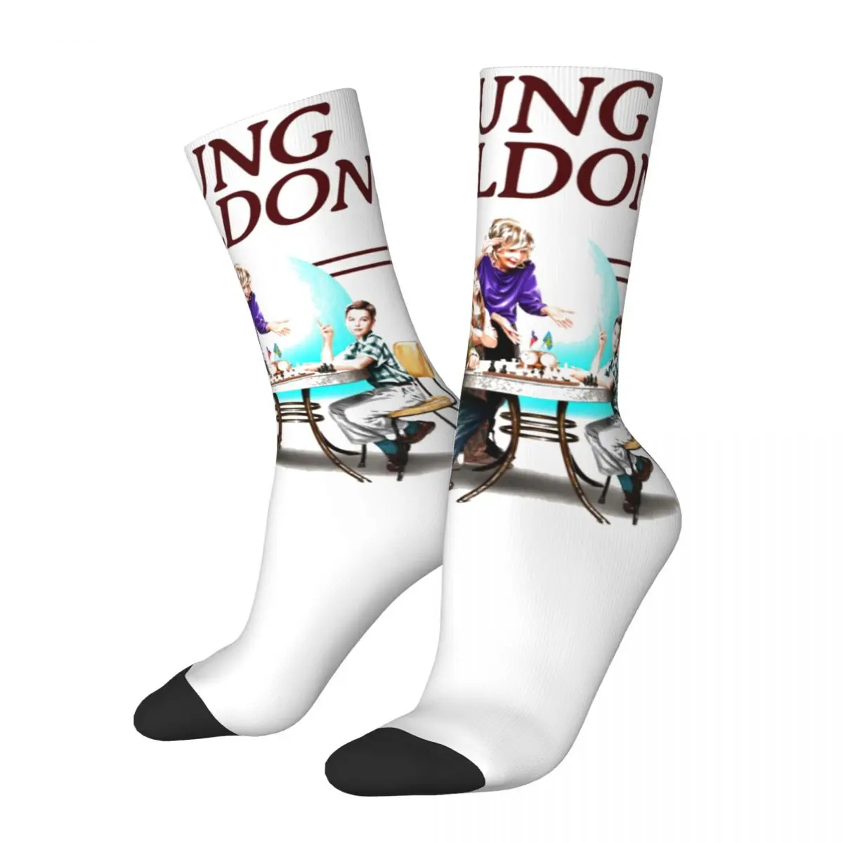 Retro Women Men Young Sheldon Funny Comedy Design Socks Sheldon Cooper Merch Middle Tube Socks Cute Wonderful Gifts