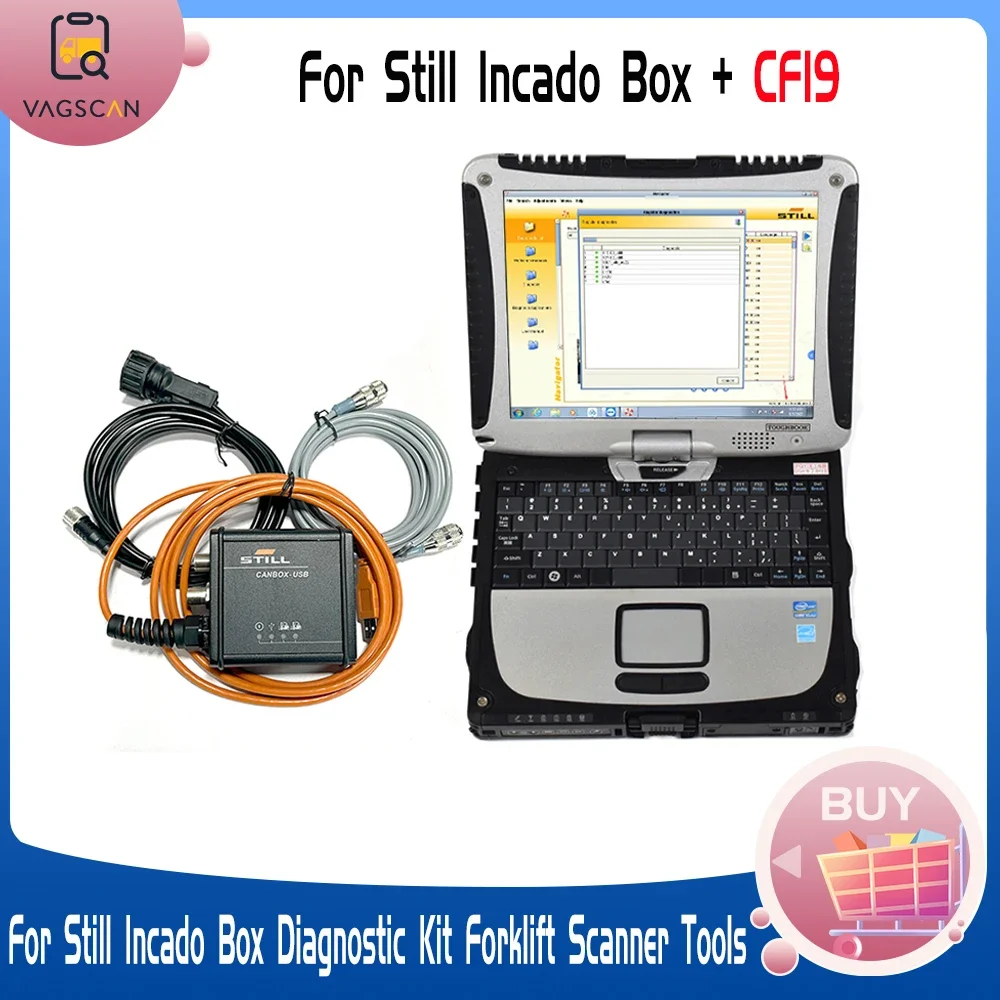 

CF19 Laptop Forklift Scanner Tools for Still Incado Box Diagnostic Kit for Still Interface Forklift Canbox STILL