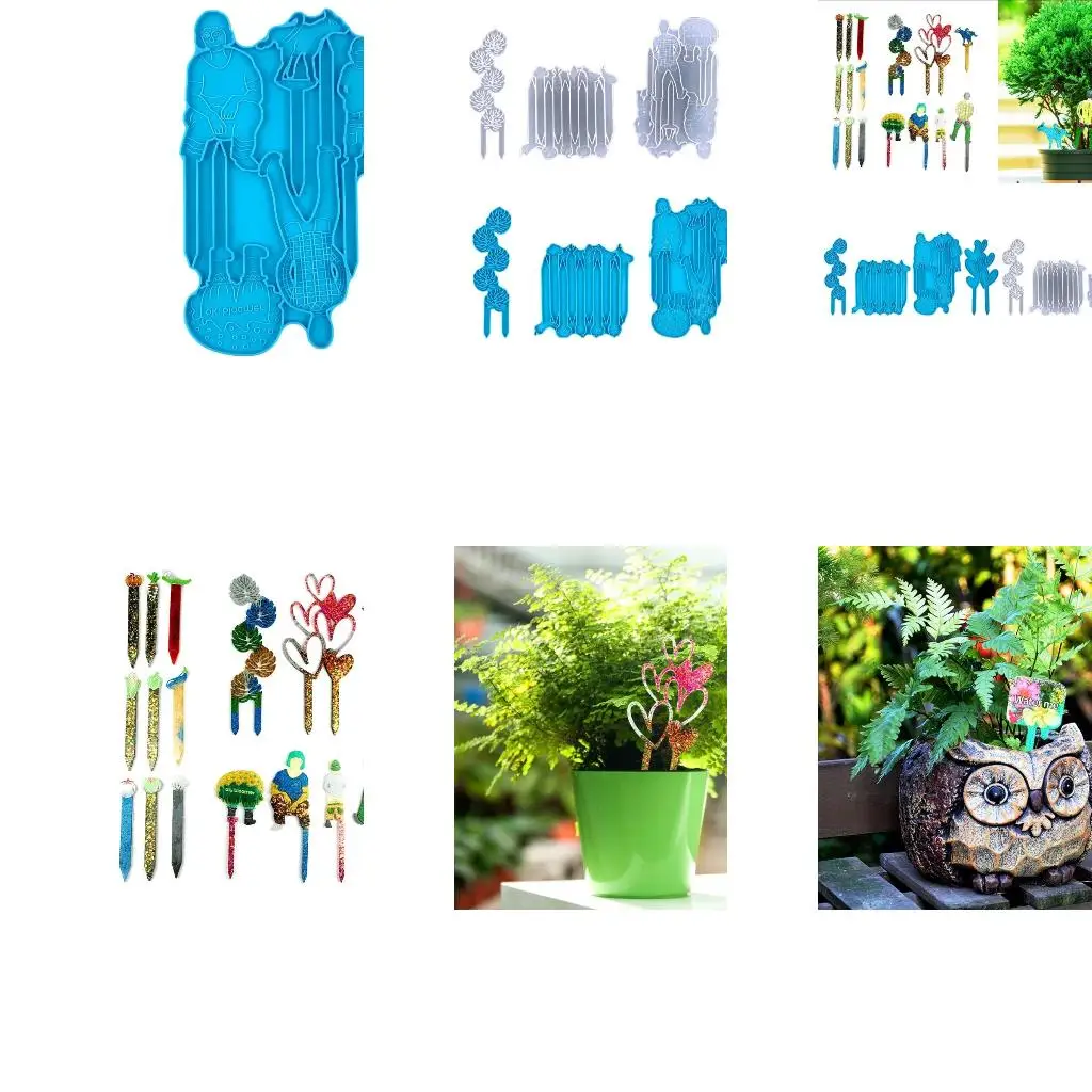  Plants Tag Resin Mold Garden Tag Silicone Mold Epoxy Kindergarten Label Mold