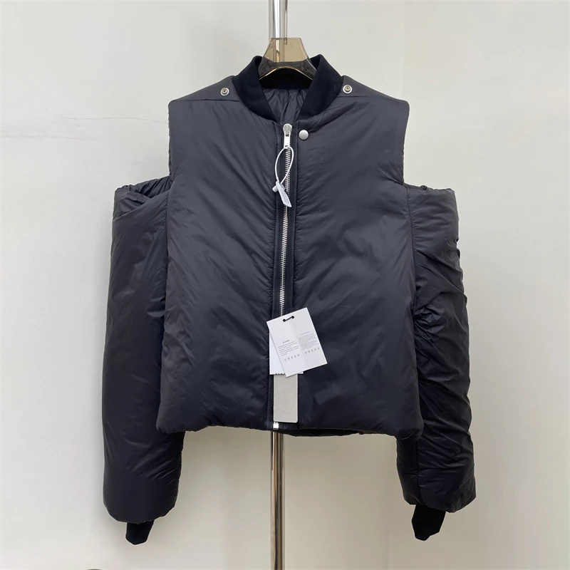 Veste en coton avec écharpe détachable pour femme, manteau de haute qualité, Style foncé, fermeture éclair sur les épaules, manches longues, nouvelle collection hiver