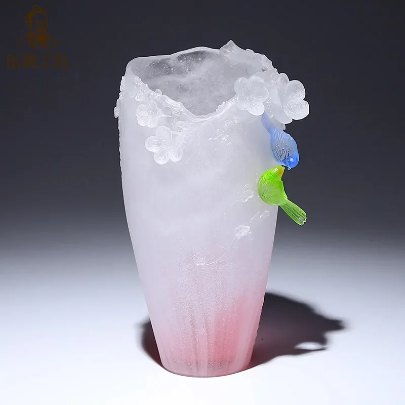 Handmade Glazed Ceramic Vase Modern Light Luxury Home Decor Living Room Flower Arrangement Ornament Housewarming Gift High