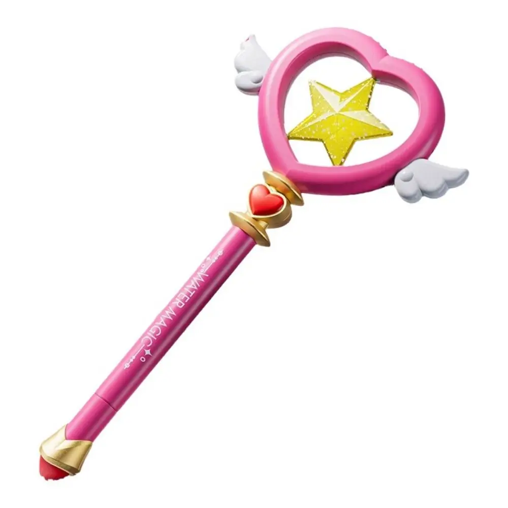 

7-Hole Water Wand Love Shaped Splashing Spray Water Play Stick Fairy Wands Pull Type Princess Water Spray Water Play