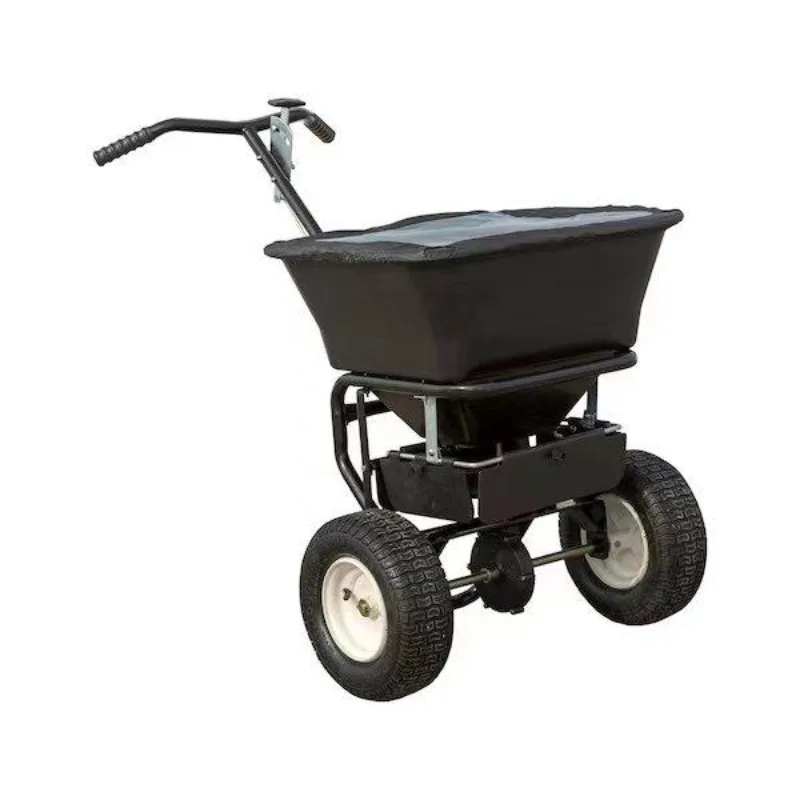 30L Walk Behind Seed Fertilizer Spreader Durable Manual Scattering Wagon For Lawn Yard Garden Turf Salt Manure Application Use