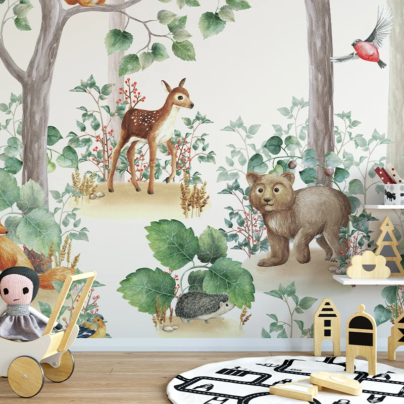 Zeeko Forest Animal 3D Customized Mural Peel And Stick Furniture Large Mural Ornamentation Waterproof Deer Kid Room Renovation