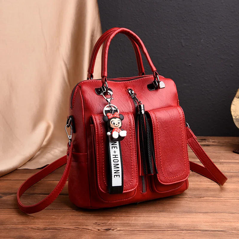 3-in-1 Women Backpacks Vintage Female Shoulder Bags Soft Leather Back Pack Ladies Travel BagPack Luxury Bag For Girls Mochila