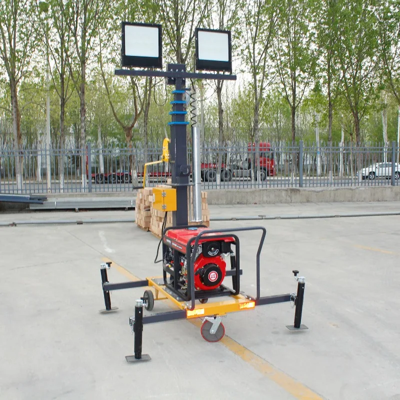 Mobile Lighting Tower Diesel Remote Control Auto Lift Tower Light Outdoor Emergency Rescue Construction Site Lamp