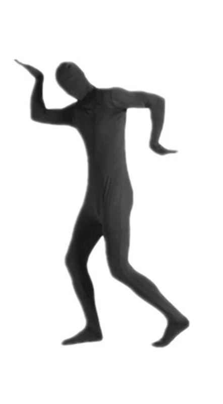 Halloween Ninja Invisible Man Skin Tight Jumpsuit Costume Full Body Invisible Suit for Masquerade Theme Party Stage Performance