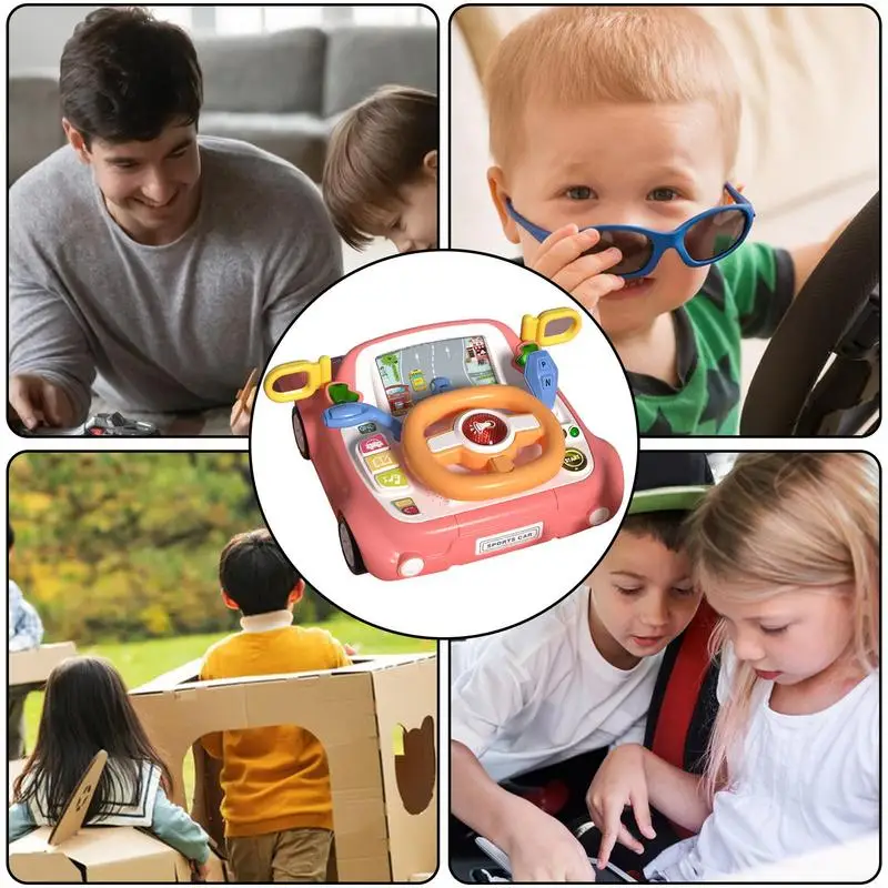 Steering Wheel Toys Simulation Pretend Play Driving Interactive Steering Wheel Simulation Driving Toy Safe And Multifunctional