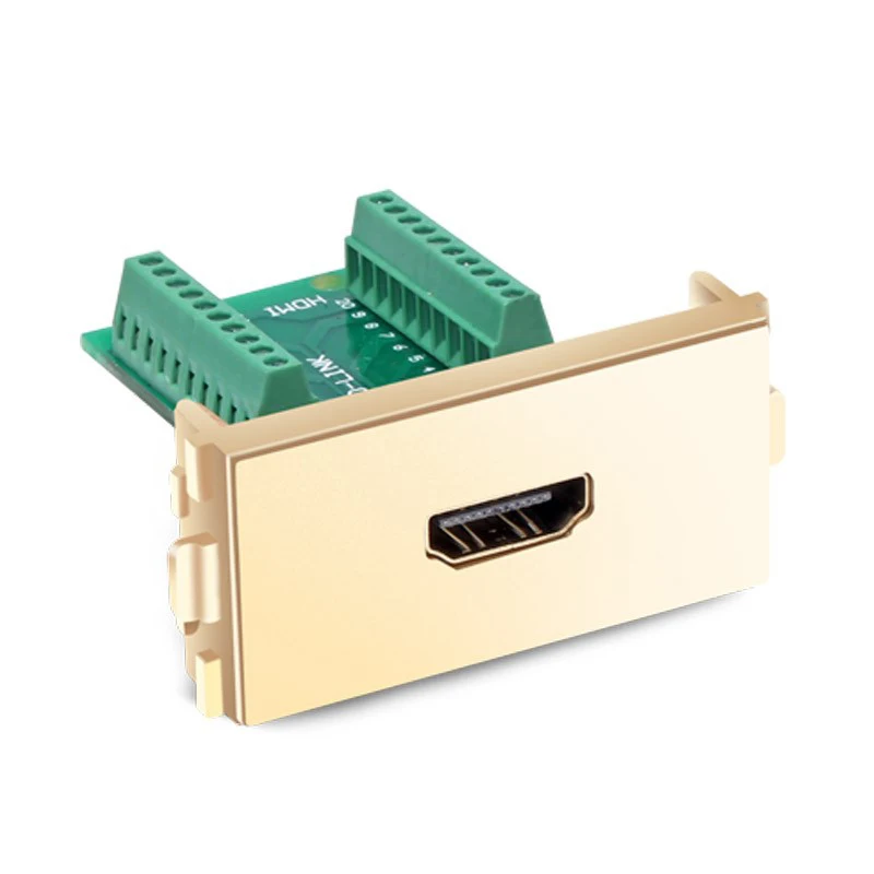 Champagne gold HDMI 2.0 from welding welding module from welding plug terminal panel module