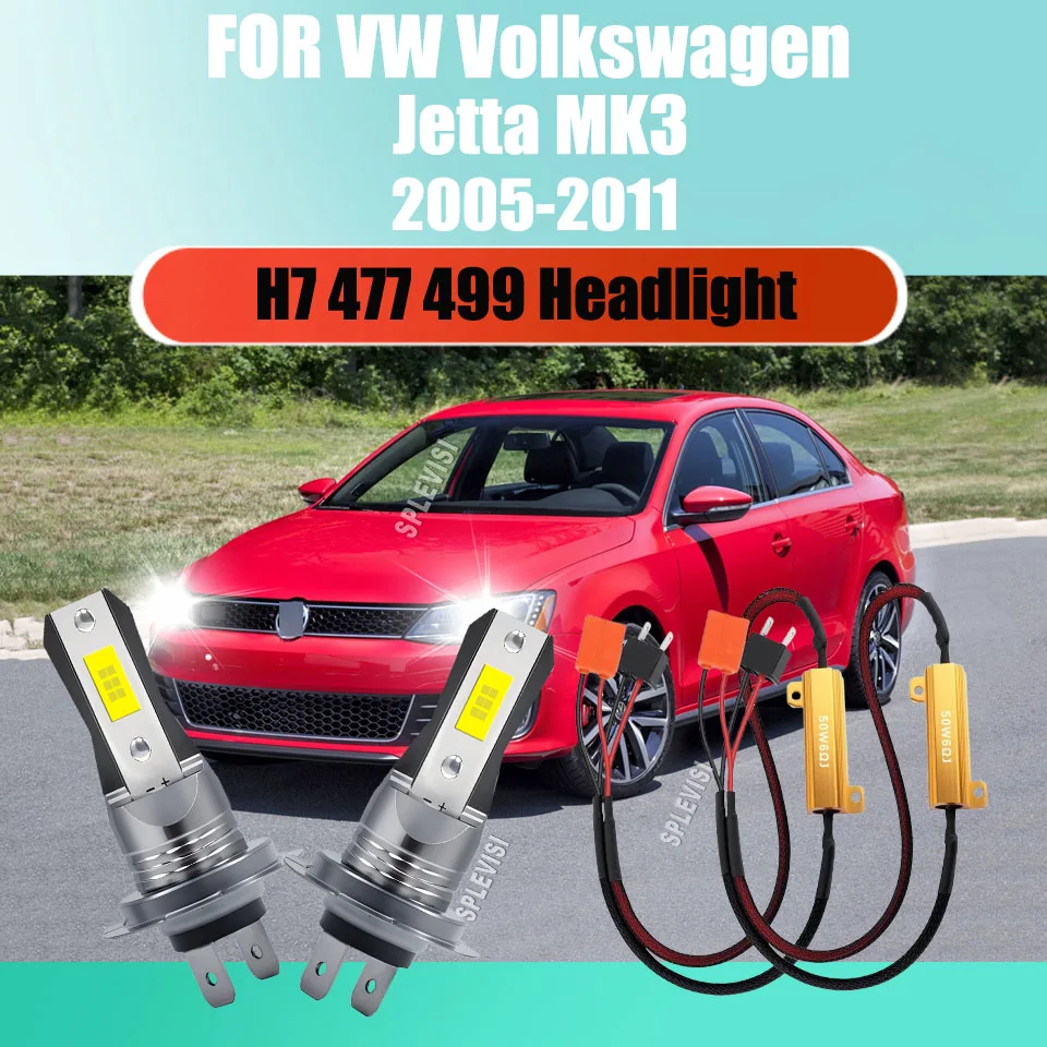 9-16v HID White LED Headlight Bulbs- Reduced Eye Fatigue on Long Night Rides For VW Jetta MK3 2005 2006 2007 2008 2009 2010 2011