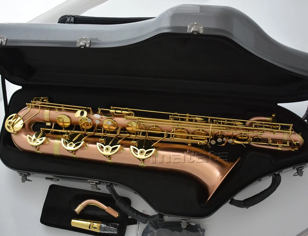 Fast Ship Brushed Phosphor copper Baritone Saxophone Bari sax PRO. Luxury Case
