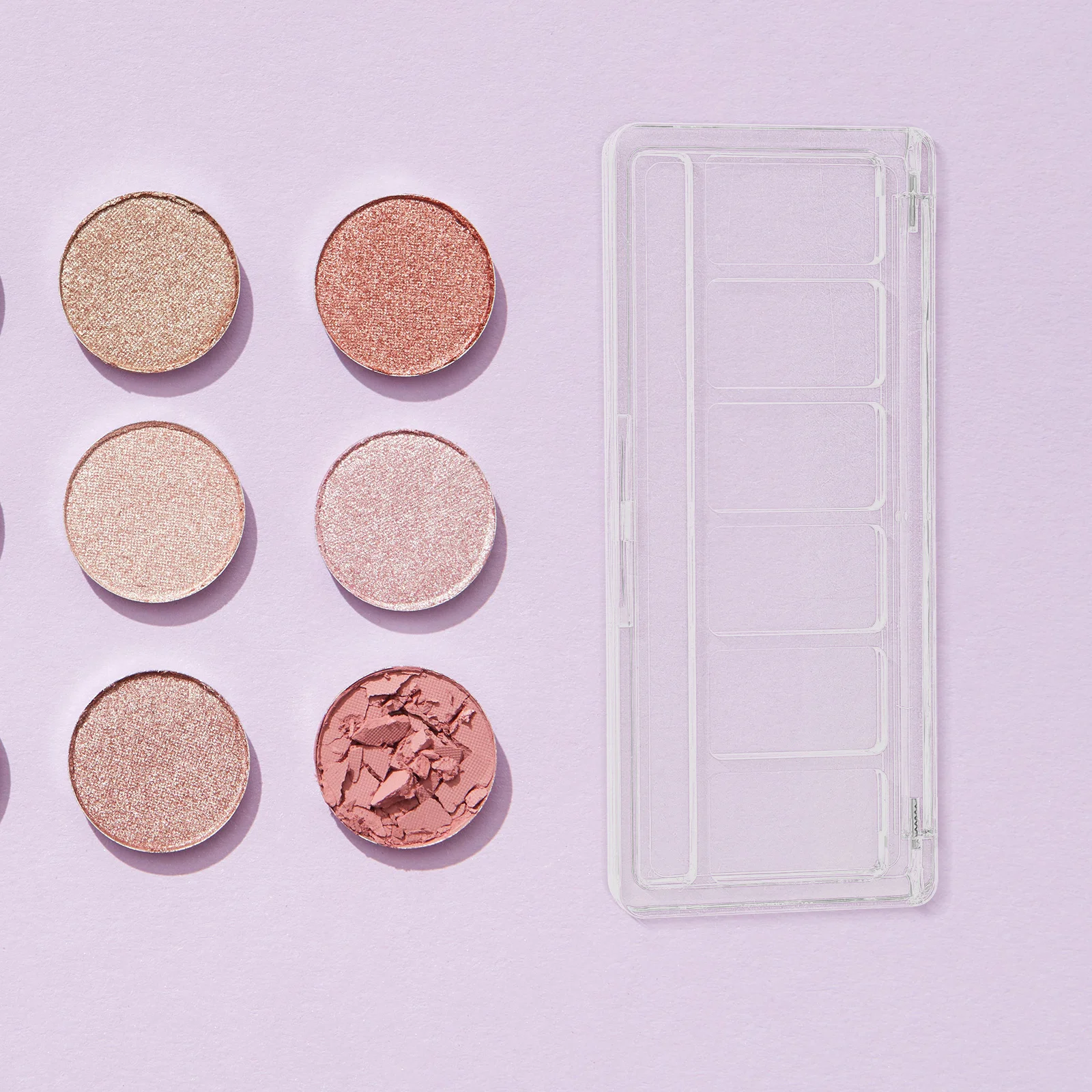 

6 Grid Transparent Eyeshadow Palette Empty Makeup Organizer for Travel Storage Blush Concealer Dispenser Portable