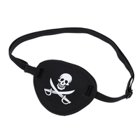 1pc Pirate Single Eye Mask Pirate Skull Crossbone Eye Cover Children Kids Eye Patch EVA Eye Mask For Lazy Eye (Black)