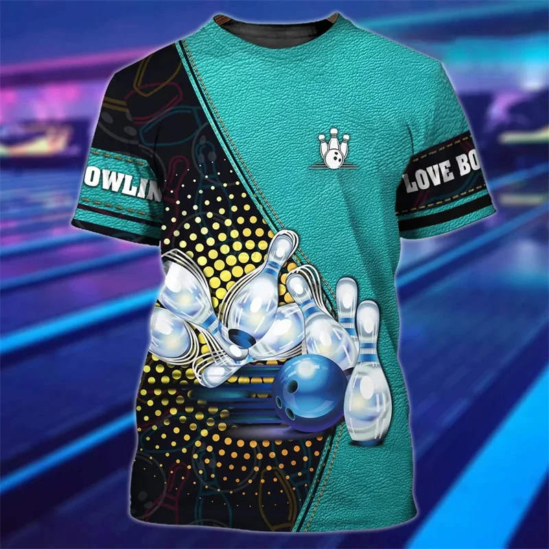 Summer New Fashion 3d Print Bowling T-Shirt Daily Casual Sportswear Men Women Hip Hop Round Neck Short Sleeve Oversized Tops 4XL