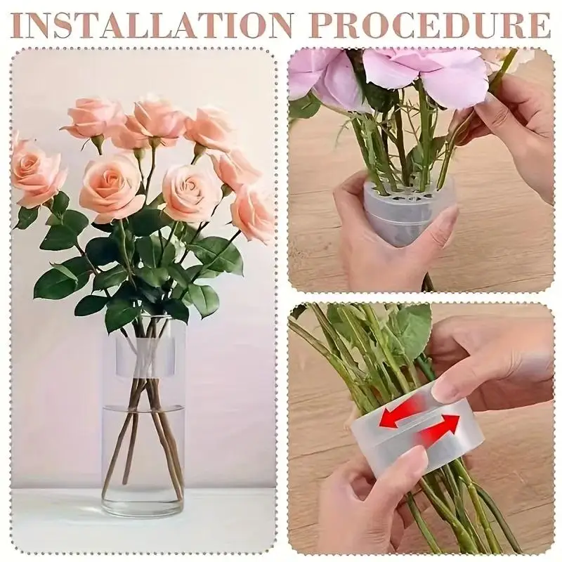 2pcs Spiral Vase Flower Arranger Invisible Transparent Ikebana Stem Holder Plastic Bouquet Floral Plant Tool DIY Floral