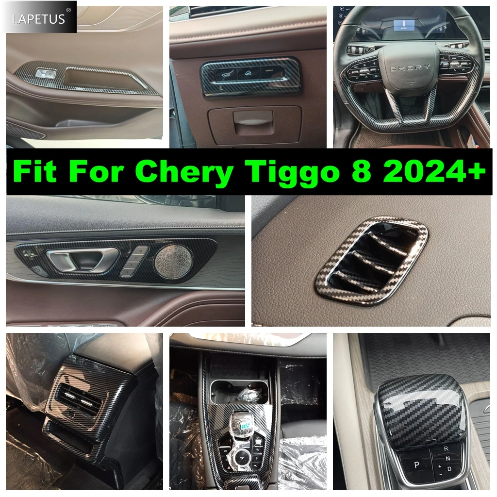 

For Chery Tiggo 8 2024 2025 Car Dashboard Air AC / Window Lift / Head Lights / Steering Wheel Frame Cover Trim Decor Accessories