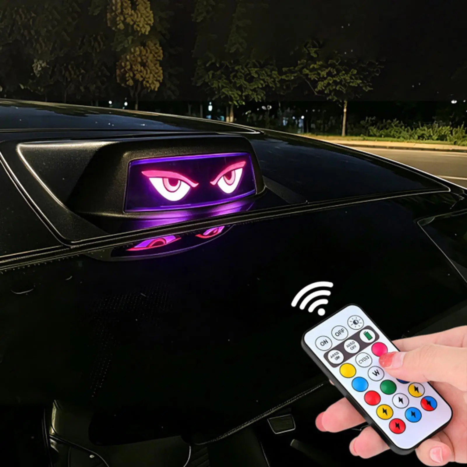 Solar-powered radar cover light  devil eye LED car light Wireless Cab Lights 3600mAh Remote Control Flashlight LED Lights