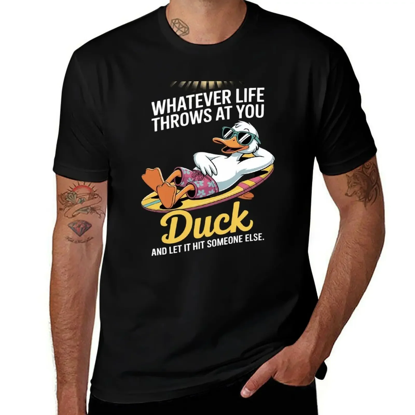 

Funny Duck T-Shirt Short sleeve tee basketball graphic tees rapper graphic tees T-shirts for men cotton