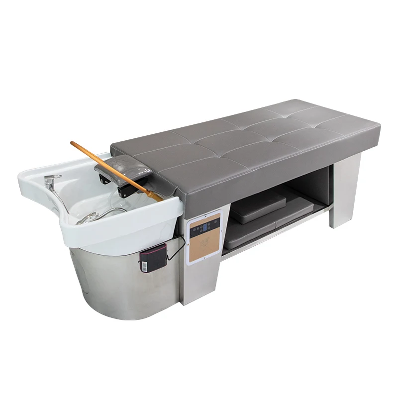 

Stainless steel shampoo bed barber shop special head treatment water circulation fumigation integrated bed Thai massage bed