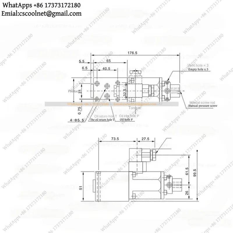 EDG-01-C/H Electromagnetic Proportional Valve Single Double Pressure Head 250 Kgf/cm2 L/min Flow Control Hydraulic Parts