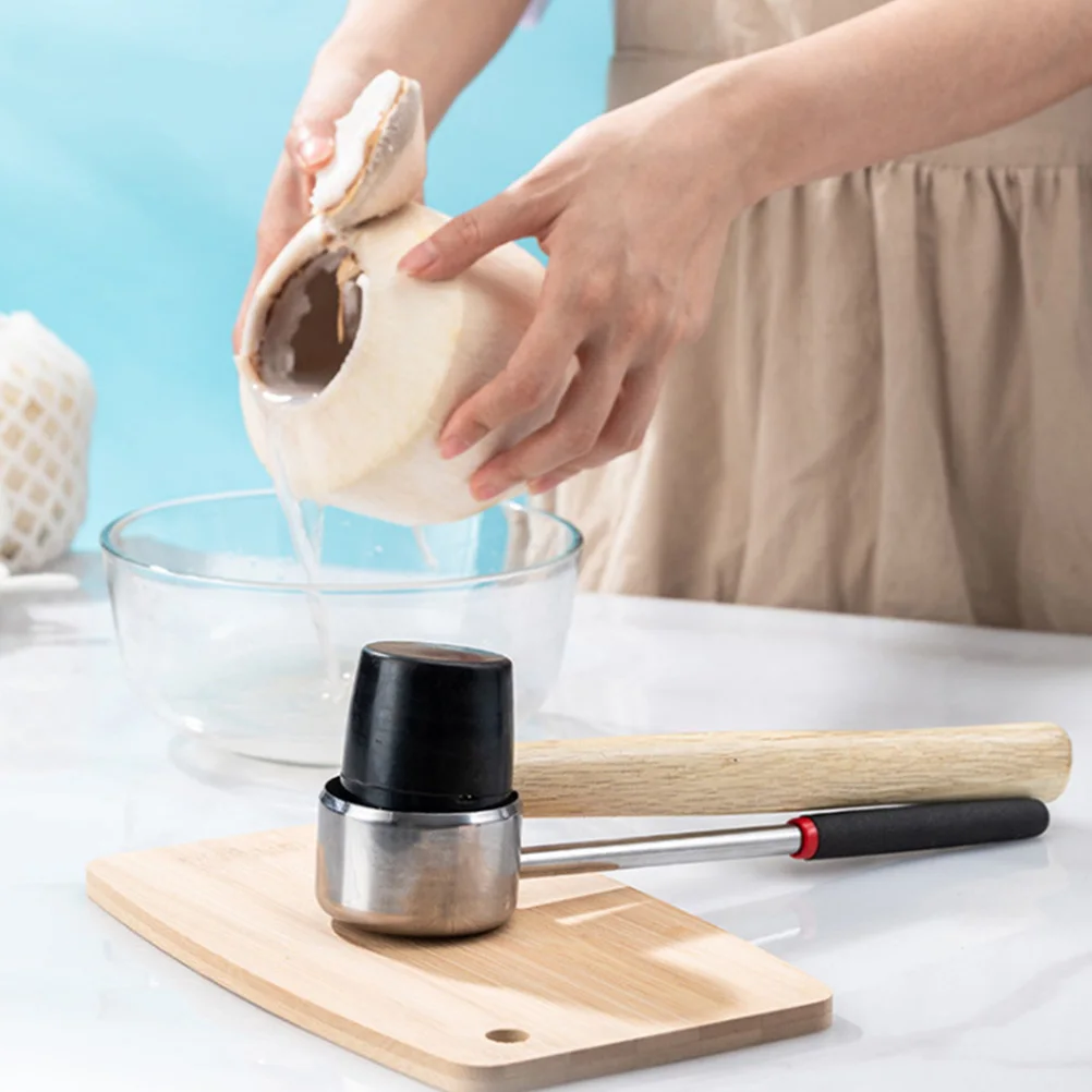 

1 Set Coconuts Shell Breaker Hammer Trepanning Tool Scraper For Home Premium Stainless Steel Coconut Opener Reusable Kitchen