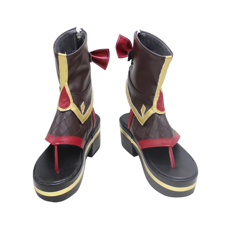 6'h\b/5;e,8\v,5/Game Genshin Impact Kuki Shinobu Brown Shoes Japanese Boot Women Cosplay Shd;5'b\7/m' view 4