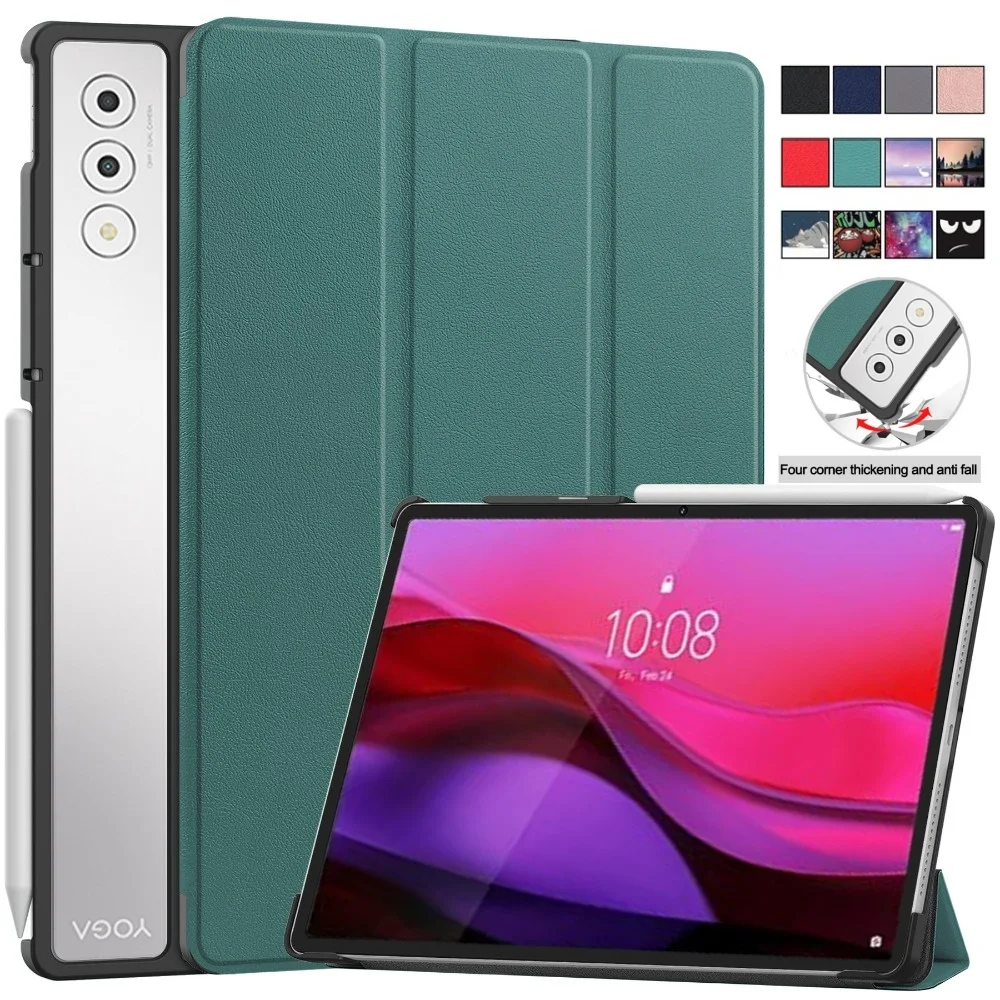 Case For Lenovo Yoga Tab Plus 12.7'' 2025 TB520FU Lightweight Tri-Folding Stand Leather Tablet Cover Lenovo Yoga Pad Pro 12.7