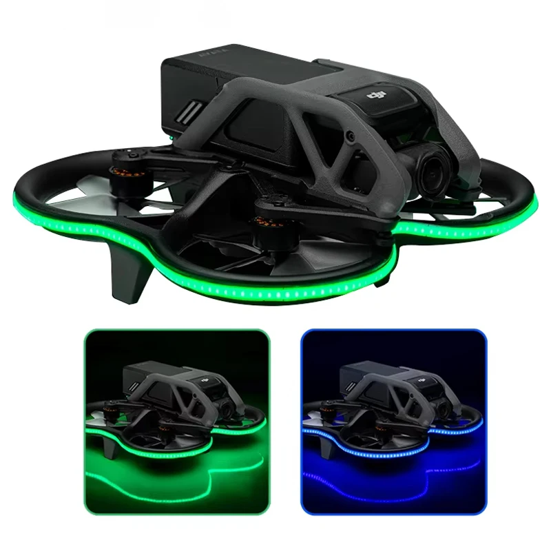 Fluorescent Color Light-emitting LED Light Strip for DJI Avata Waterproof Silicone Night Flight Warning Light Strip