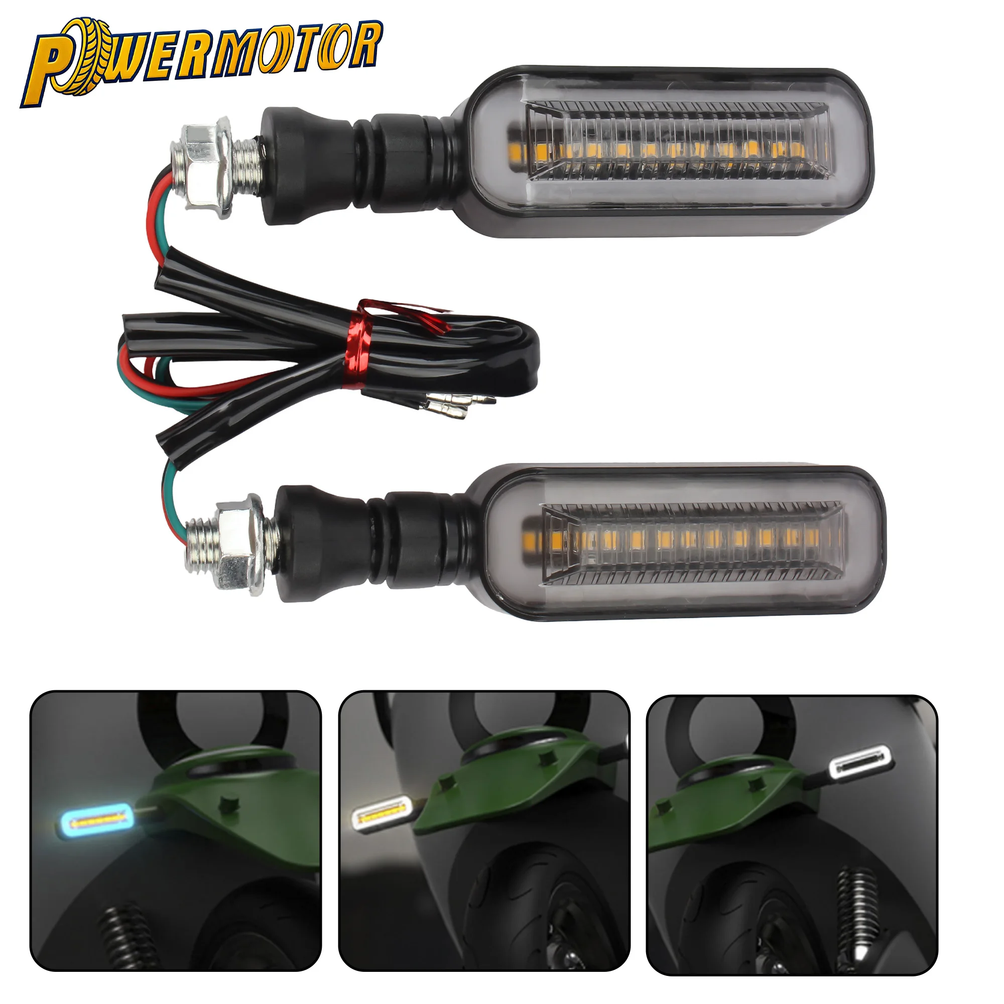 

Universal Motorcycle Turn Signal 12V LED Amber Flowing Light M10 Indicators Lamp Flasher Front Rear Lamp Motocross Scooter Parts