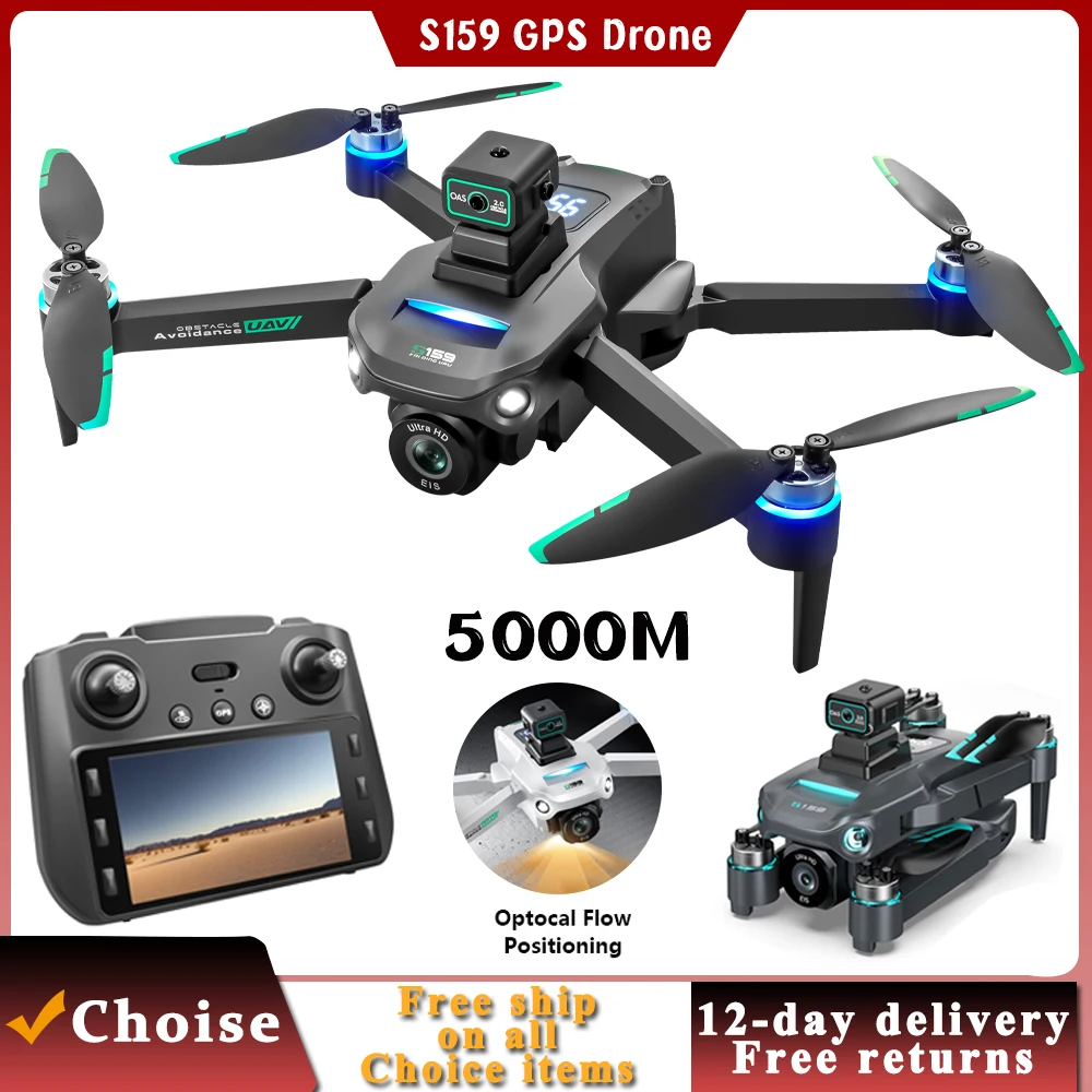 2024 nuovo S159 GPS Drone 5G professionale 8K HD fotografia aerea doppia fotocamera Drone per evitare ostacoli con schermo Quadcopter Toy