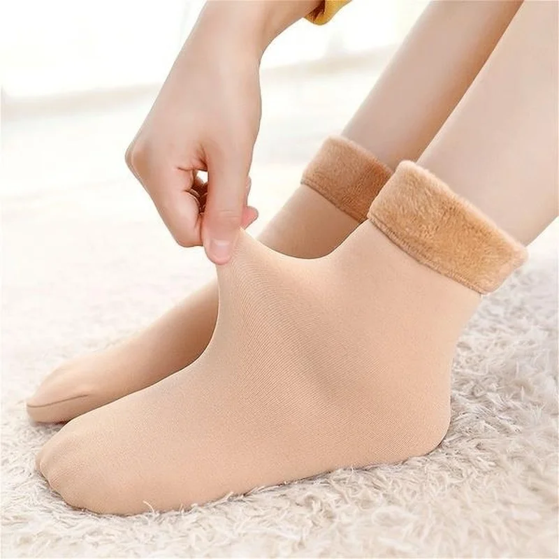 Women Super Warm Socks Winter Boots Thermal Wool Sock Thicken Velvet Socks Fleece Socks Set Men Lined Socks Home Floor Stocking