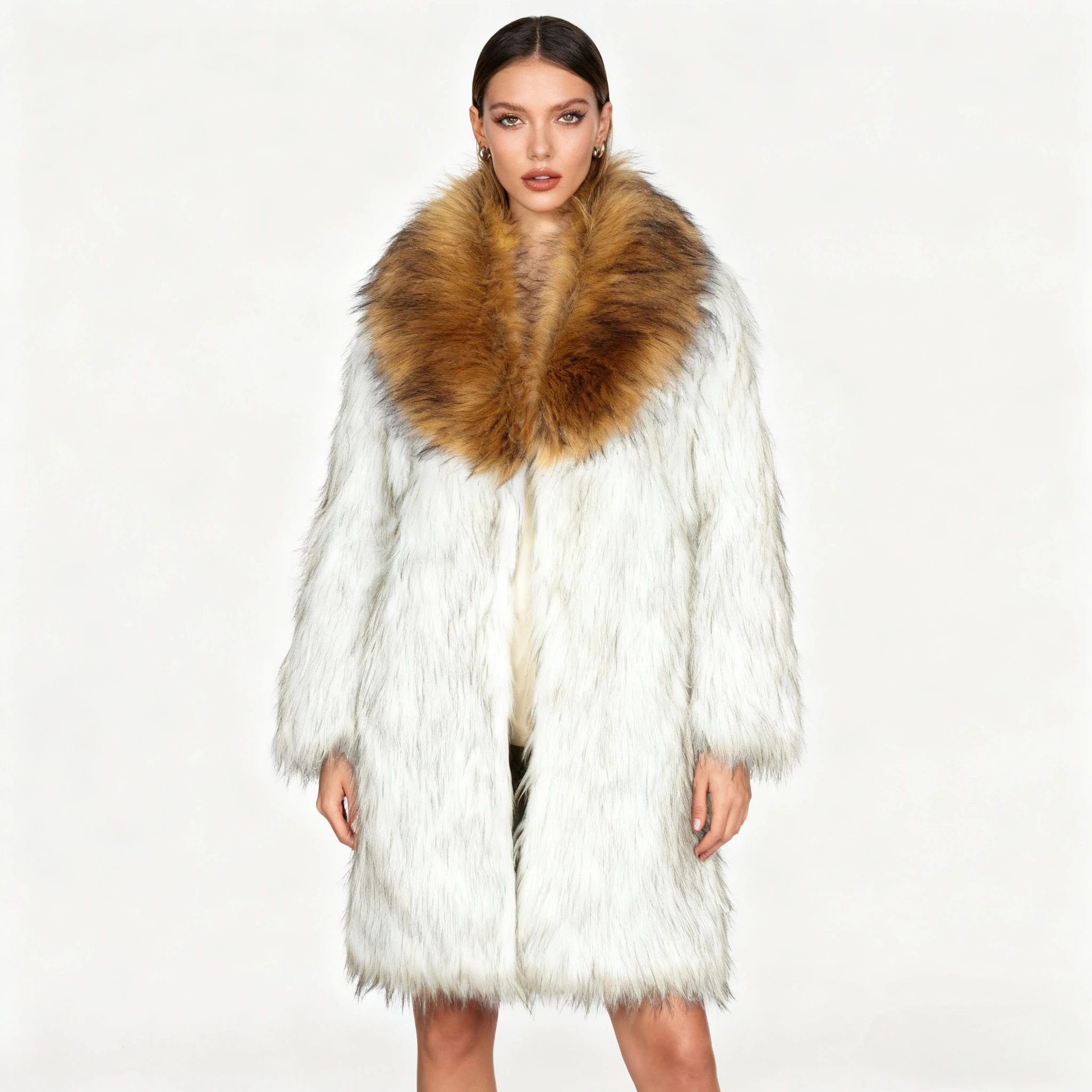 سترة فو الثعلب الدافئة المرأة فضفاضة سميكة الفراء العمل سترات طويلة الربيع Y2k ملابس خارجية الخريف الشتاء ماكسي معطف أنيق الشارع الشهير