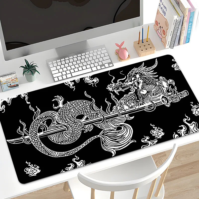 Grand tapis de souris de jeu XXL pour clavier de joueur (900 x 400 mm/800 x 300 mm) – Surface en tissu haute vitesse et tapis de bureau antidérapant pour ordinateur portable
