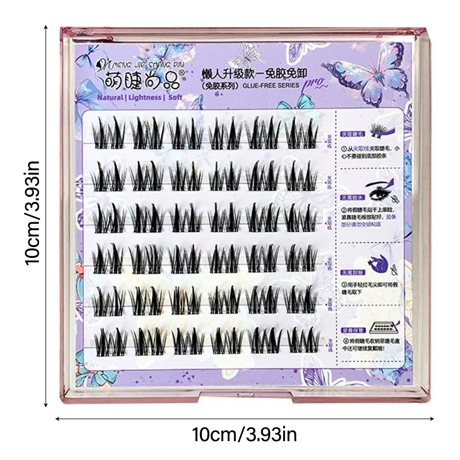 Lijmvrije Diy Lash Extensie Zelfklevende Wimpers Clusters Zonnebloem Doe-Het-Zelf Anime Ogen Wimpers Extensie Vergrote Ogen Make-Up