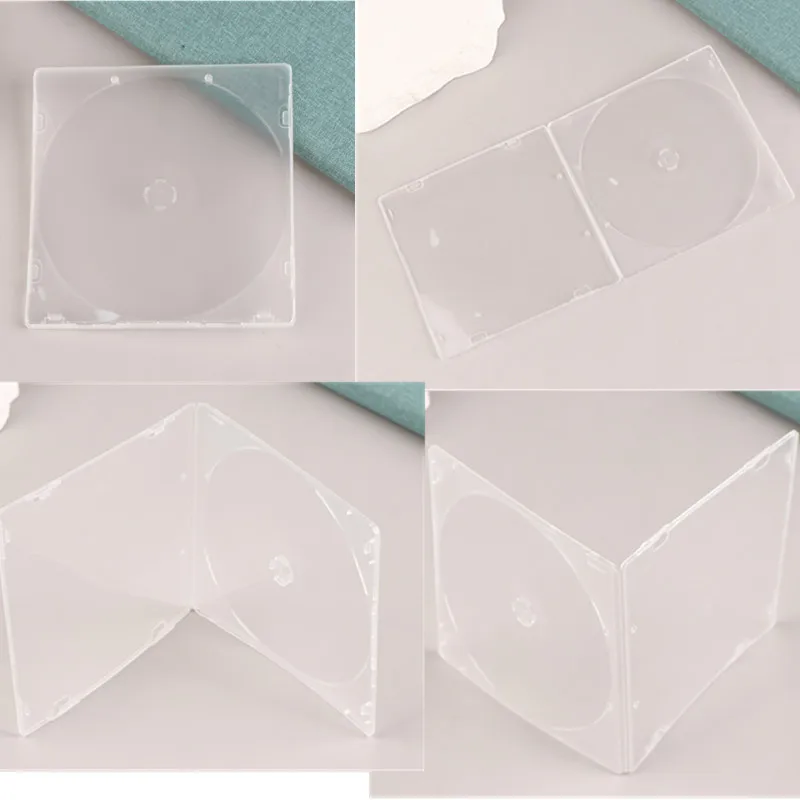 1Pc 5CM Portable Ultrathin Standard DVD Case Transparent CD Package Portable CD Storage Box Single Piece Disc Case CD Case