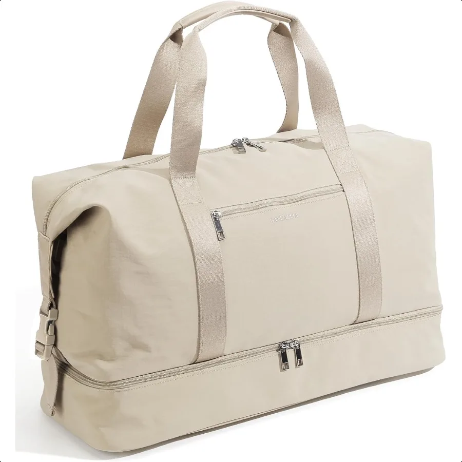 

Oeihuivt Weekender Bags for Women 21 Inch Large Travel Duffel Bag 2Piece Set with Shoe Compartment HeavyDuty Canvas Leather Car