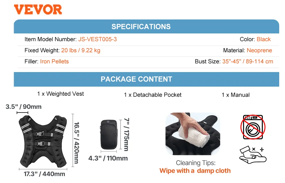 سترة مرجحة 20 رطل للرجال والنساء معدات التمرين لتدريب القوة